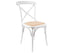 Aster Crossback Dining Chair Set of 2 Solid Birch Timber Wood Ratan Seat - White