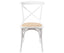 Aster Crossback Dining Chair Set of 2 Solid Birch Timber Wood Ratan Seat - White