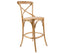 Aster Crossback Bar Stools Dining Chair Solid Birch Timber Rattan Seat - Oak