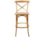 Aster Crossback Bar Stools Dining Chair Solid Birch Timber Rattan Seat - Oak