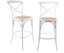 Aster 2pc Crossback Bar Stools Dining Chair Solid Birch Timber Rattan Seat White