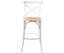 Aster 2pc Crossback Bar Stools Dining Chair Solid Birch Timber Rattan Seat White