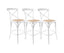 Aster 3pc Crossback Bar Stools Dining Chair Solid Birch Timber Rattan Seat White