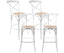 Aster 4pc Crossback Bar Stools Dining Chair Solid Birch Timber Rattan Seat White