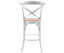 Aster 4pc Crossback Bar Stools Dining Chair Solid Birch Timber Rattan Seat White