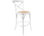 Aster Crossback Bar Stools Dining Chair Solid Birch Timber Rattan Seat - White