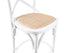 Aster Crossback Bar Stools Dining Chair Solid Birch Timber Rattan Seat - White