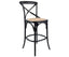 Aster Crossback Bar Stools Dining Chair Solid Birch Timber Rattan Seat - Black