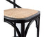 Aster Crossback Bar Stools Dining Chair Solid Birch Timber Rattan Seat - Black