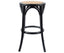 Aster 3pc Round Bar Stools Dining Stool Chair Solid Birch Wood Rattan Seat Black