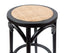 Aster 3pc Round Bar Stools Dining Stool Chair Solid Birch Wood Rattan Seat Black