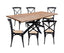 Lantana 7pc 210cm Dining Table 6 Black X-Back Chair Set Live Edge Acacia Wood