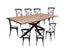 Lantana 9pc 240cm Dining Table 8 Black X-Back Chair Set Live Edge Acacia Wood