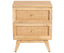 Olearia Bedside Table 2 Drawer Storage Cabinet Solid Mango Wood Rattan Natural