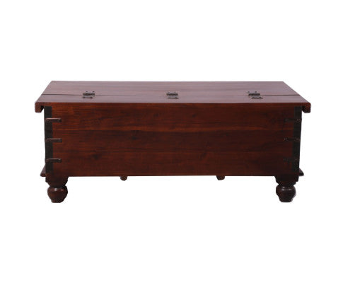 Onir Coffee Table Antique Handcrafted Solid Mango Wood Storage Trunk Chest Box