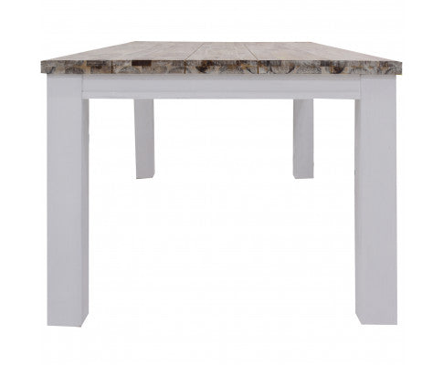 Plumeria Dining Table 225cm Solid Acacia Wood Home Dinner Furniture -White Brush