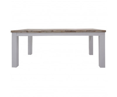 Plumeria Dining Table 225cm Solid Acacia Wood Home Dinner Furniture -White Brush