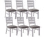 Plumeria Dining Chair Set of 6 Solid Acacia Wood Dining Furniture - White Brush