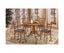 Linaria 5pc Dining Set 106cm Round Pedestral Table 4 Fabric Seat Chair - Walnut