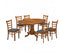 Linaria 7pc Dining Set 150cm Extendable Pedestral Table 6 Timber Chair - Walnut