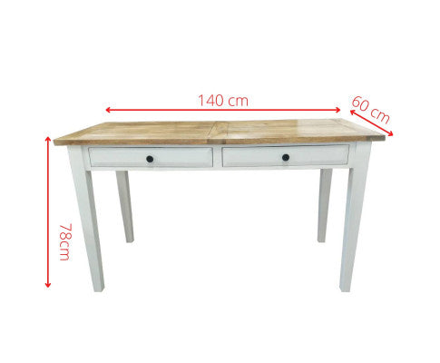 Lavasa Desk Table 140cm 2 Drawers Solid Mango Wood Modern Farmhouse Furniture