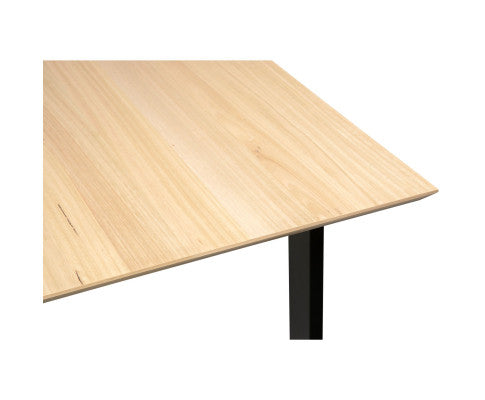 Aconite Dining Table 180cm Solid Messmate Timber Wood Black Metal Leg - Natural