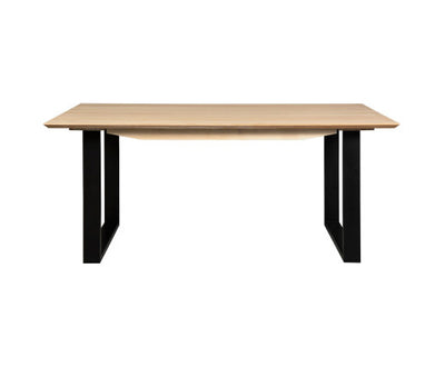 Aconite Dining Table 210cm Solid Messmate Timber Wood Black Metal Leg - Natural