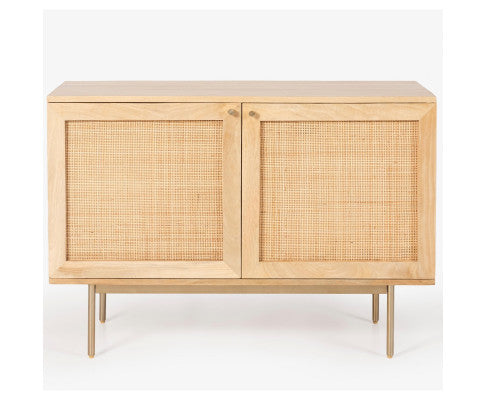 Martina Buffet Table Sideboard 100cm 2 Door Solid Mango Wood Storage Cabinet