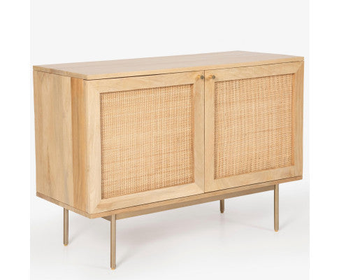 Martina Buffet Table Sideboard 100cm 2 Door Solid Mango Wood Storage Cabinet