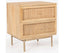 Martina Bedside Table 2 Drawer Storage Cabinet Solid Mango Wood Rattan