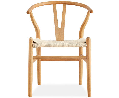 Anemone Set of 6 Wishbone Dining Chair Beech Timber Replica Hans Wenger Natural