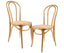 Azalea Arched Back Dining Chair Set of 2 Solid Elm Timber Wood Rattan Seat - Oak