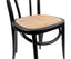 Azalea Arched Back Dining Chair 2 Set Solid Elm Timber Wood Rattan Seat - Black