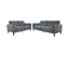 Monarch 2pc 2 + 3 Seater Sofa Set Fabric Uplholstered Lounge Couch - Charcoal