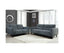 Monarch 2pc 2 + 3 Seater Sofa Set Fabric Uplholstered Lounge Couch - Charcoal