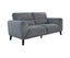 Monarch 2pc 2 + 3 Seater Sofa Set Fabric Uplholstered Lounge Couch - Charcoal