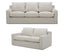 Plushy 2 + 3 Seater Sofa Set Fabric Uplholstered Lounge Couch - Stone