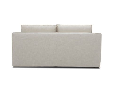 Plushy 2 Seater Sofa Fabric Uplholstered Lounge Couch - Stone