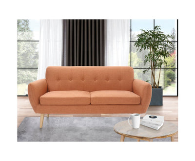 Dane 3 Seater Fabric Upholstered Sofa Lounge Couch - Orange