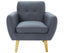 Dane Single Seater Fabric Upholstered Sofa Armchair Lounge Couch - Dark Grey