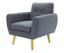 Dane Single Seater Fabric Upholstered Sofa Armchair Lounge Couch - Dark Grey