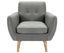 Dane Single Seater Fabric Upholstered Sofa Armchair Lounge Couch - Mid Grey