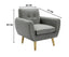 Dane Single Seater Fabric Upholstered Sofa Armchair Lounge Couch - Mid Grey