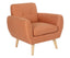 Dane Single Seater Fabric Upholstered Sofa Armchair Lounge Couch - Orange