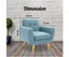 Dane Single Seater Fabric Upholstered Sofa Armchair Lounge Couch - Blue