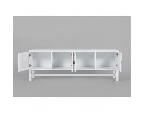 Jasmine ETU Entertainment TV Unit 160cm 4 Door Mindi Wood Rattan - White