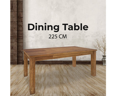 Birdsville Dining Table 225cm Solid Mt Ash Wood Home Dinner Furniture - Brown