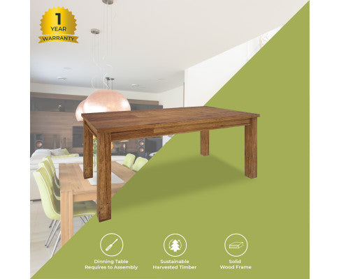 Birdsville Dining Table 225cm Solid Mt Ash Wood Home Dinner Furniture - Brown