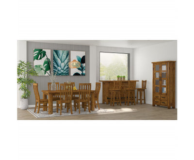 Teasel Dining Chair Set of 4 Solid Pine Timber Wood Seat - Rustic Oak