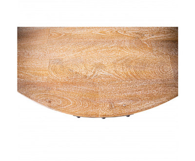 Gloriosa Round Dining Table 135cm Pedestal Solid Mango Timber Wood - Honey Wash